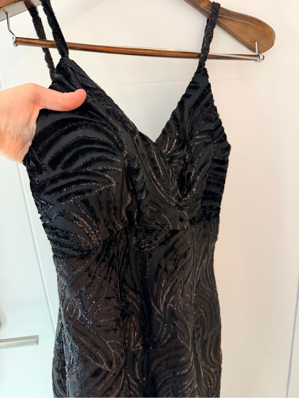 Genuine Vintage Panoply Atlanta made in USA in 90 Black Beaded V-Neck Midi Dress